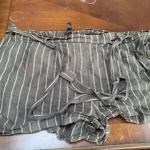Striped olive and White short